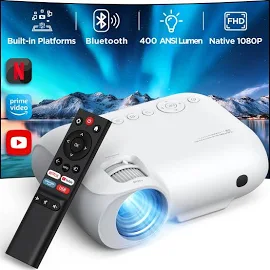 Yoton Vidéoprojecteur 4K 400 ANSI Lumen - Y9 Projecteur Wifi Bluetooth Netflix Youtube intégrés , compatible avec HDMI USB Android