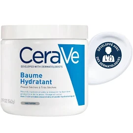CeraVe Soins Corps Baume Hydratant 562ml | Crème Hydratante 48h Corps, Visage, Mains à l'Acide Hyaluronique pour Peaux Sèches à Très Sèches