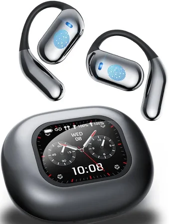 SANOTO IA Ecouteur Traducteur Instantané, 144 Langues Traducteur Vocal Instantané avec Ecran Tactile LCD OWS, Open Ear Ecouteurs, Oreillette