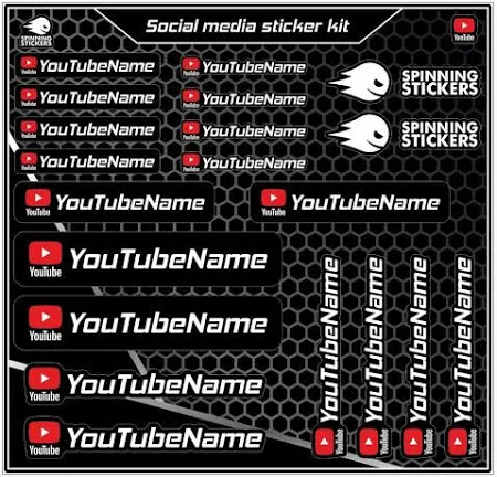 Kit d'autocollants pour réseaux sociaux YouTube