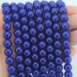 4mm, 6mm, 8mm, perles de jade de 10 mm, perles de jade bleu, perles de jade rondes polies lisses, full strand, perles de pierres précieuses, perles en