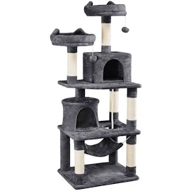 Yaheetech Arbre à chat Tour à griffer multi-niveaux Tour pour chat hauteur 158 cm