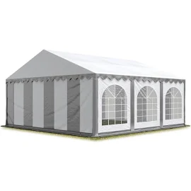 Tente de réception 4x6m PVC 550 g/m² Gris imperméable Barnum, Chapiteau