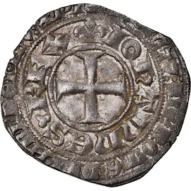 Coin, France, Jean II le Bon, Gros blanc au châtel fleurdelisé, 1360