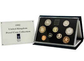 1992 Royal Mint Proof Coin Year Set Complet avec certificat