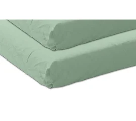 Lot de 2 Drap Housse Coton Bio : 140 x 200 cm / Mastic