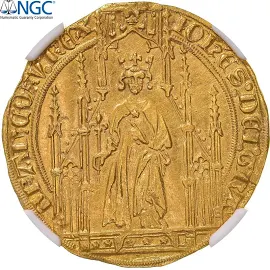 Coin, France, Jean II le Bon, Royal d'or, 1359, Pontivy's Hoard, NGC, MS61