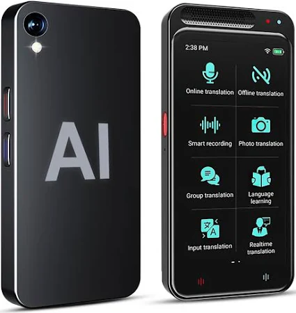 Appareil de Traduction Langue, Traducteur AI Intelligent de 138 Langues avec Écran 4,1 Pouces, Prend en Charge WiFi, Point D'accès, Traduction Hors