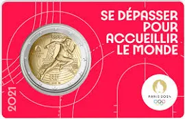 Monnaie 2€ commémorative - Jeux Olympiques de Paris 2024 - qualité BU Millésime 2021- 2/5