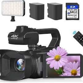 Caméra vidéo numérique 4K 60FPS 64MP, photographie Youtube Vlog, caméscope pour diffusion en direct,