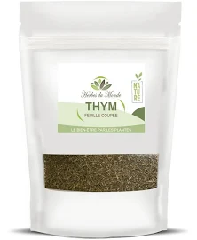 Thym feuilles séchées 50g - Tisane Thymus vulgaris, Infusion digestive, tonique, antioxydant, parfait pour cuisiner, améliore bien-être & Immunit?