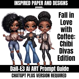 Dall E 3 Chat GPT Guide, Invites artistiques IA, Guide d'invite IA, Femmes afro-américaines Invites artistiques Chibi