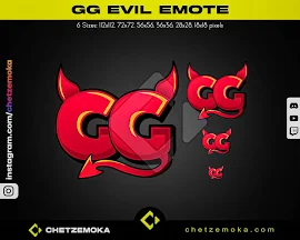 Diable GG Texte Emote | Pour Twitch, Youtube, Discorde | Livraison instantanée | Thème maléfique