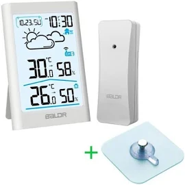 Station météo Sans fil BALDR, horloge météo à domicile, température/hygromètre électronique avec Capteur extérieur