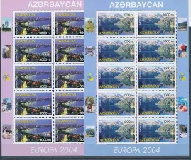 2004 Europa Cept Azerbaïdjan 2 Mini-Feuilles De 10 Val les Vacances MNH black | ebay