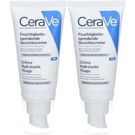 CeraVe Crème Hydratante Visage pour les peaux normales à sèches 52 ml 2x52 ml Crème