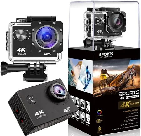 Caméra action 4K Ultra HD étanche avec WiFi