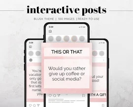 100 publications interactives de jeux Facebook Blush, jeux de médias sociaux, publications sociales, publications Instagram, publications Facebook, en