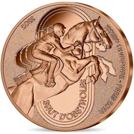 Jeux Olympiques de Paris 2024 - saut d'Obstacles - monnaie de 1/4€ Bronze - 2022