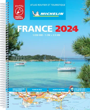 France 2024 - Tourist & Motoring Atlas A4 Laminated Spiral By Michelin