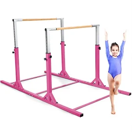 COSTWAY Barres Parallèles de Gymnastique Hauteur Réglable 11 Niveaux, Double Barre Gymnastique à Largeur Réglable Charge 100KG, Entraînement pour