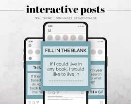 100 publications interactives Teal Facebook Games, jeux sociaux, publications sur les réseaux sociaux, publications Instagram, publications Facebook,