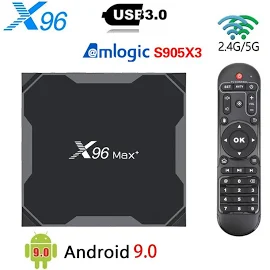 Boîtier Smart TV X96 Max Plus, Android 9, Amlogic S905bery, 4 Go/32 Go/64 Go, lecteur multimédia