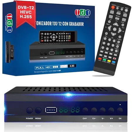 FIYAPOO Décodeur TV HD DVB-T2 H265 HEVC FTA, PVR, USB, HDMI, MPEG-2/4, Numérique SCART, Tuner TNT Full HD 1080p, Compatible Android (2024 Nouveau)