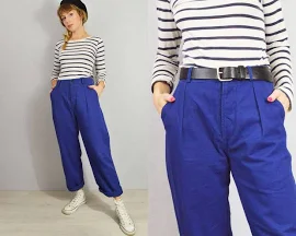 Pantalon de travail Français Bleu marine Unisexe Taille haute - Pantalons droits - toutes les tailles