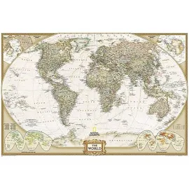 World Executive Map, Poster Sized, Boxed by National Geographic Maps