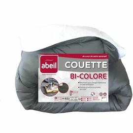 Abeil - couette bicolore - 200 x 200 cm - Blanc et Gris