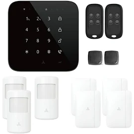 Alarme maison Wifi et GSM 4G Sans fil connectée Casa noire - Kit 5