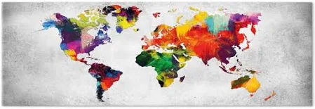 Tableau Design World Map: Coloured Revolution, Impression Sur Toile, Multicouleur, Bimago