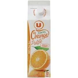 Les produits U - pur jus d'orange avec pulpe (1 L)