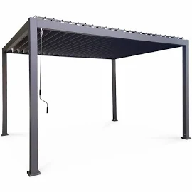 Pergola bioclimatique Gris Anthracite – Triomphe – 3x4m. Aluminium. à lames orientables