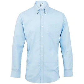 Le premier ministre Mens Signature Oxford chemise de travail manches longues Silver 15.5