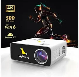 LaylaTang V95 videoprojecteur 4K avec Android TV - Netflix Youtube Disney+ préinstallé - Correction trapézoïdale en 4 points - 19000 Lumen - Wifi Blue