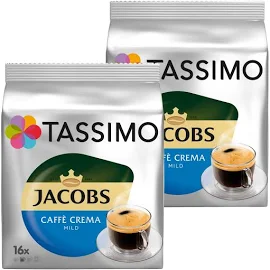 Tassimo Jacobs Caffè Crema doux & velouté, Rainforest Alliance, 2 x 16 T-Discs