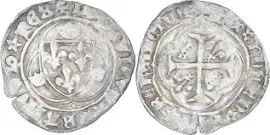Grand blanc à la couronne 1498-1514 Saint-pourçain France monnaie, Louis Xii Billon