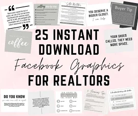 25 publications Facebook pour les agents immobiliers | | de marketing immobilier Publications Facebook | | graphiques immobiliers Outils d'agent immob