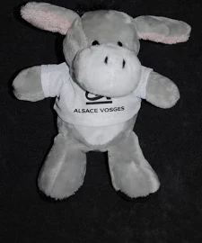 Peluche Credit Agricole Doudou Ane Gris Haut Blanc Alsace Vosges 22 Cm