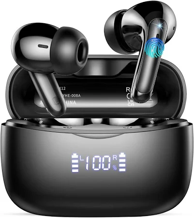 AI Traducteur Vocal Instantané, Bluetooth 5.4 Ecouteurs sans Fil 56H Ecouteur Traducteur Instantané avec 164 Langues et 7 Modes de Traduction, ENC