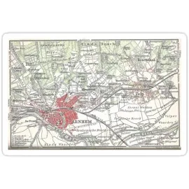 Vintage Map Of Arnhem And Surrounding Areas (1905) Sticker | Redbubble 1905