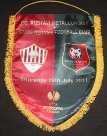 PENNANT WIMPEL FANION OFFICIEL რუსთავის მეტალურგი V STADE RENNAIS UEFA CUP 2011 black | ebay