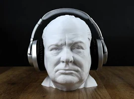 Buste de Winston Churchill, sculpture du Premier ministre britannique, décoration de support pour casque