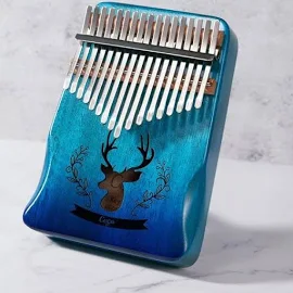 Kalimba 17 Touches, Dégradé Bleu / Cerf