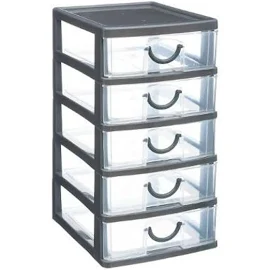 Module de rangement 5 tiroirs 26cm Gris