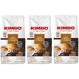 Café en grains Kimbo Crema Classico - 3 paquets - 3 kg