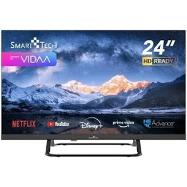 Smart Tech TV LED HD 24' (60 cm) 24HV02V Smart TV Vidaa Molotov, Netflix, PRIME Video, Disney+, Youtube, Plex 3xHDMI 2xUSB