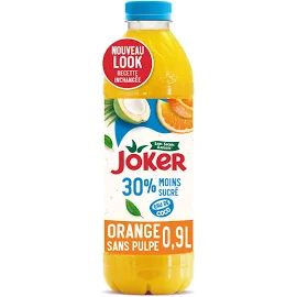 Joker - jus d'orange Sans pulpe 30% moins sucré (900 ml)